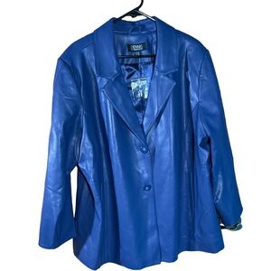 Dennis Basso Faux Leather Jacket PETITE